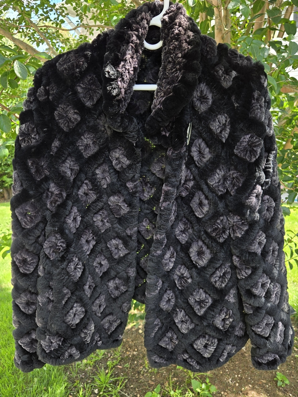 Lux Plush Black Faux Fur Jacket - Women's Cozy Coat